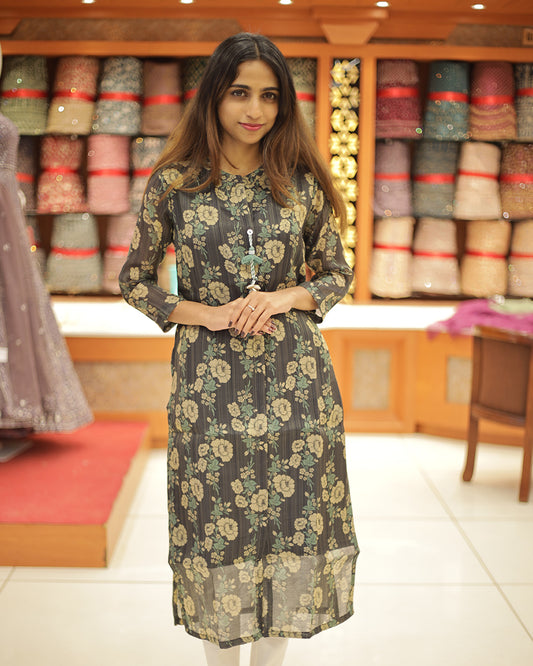 Women's FLoral Printed  Kurthi- 1336