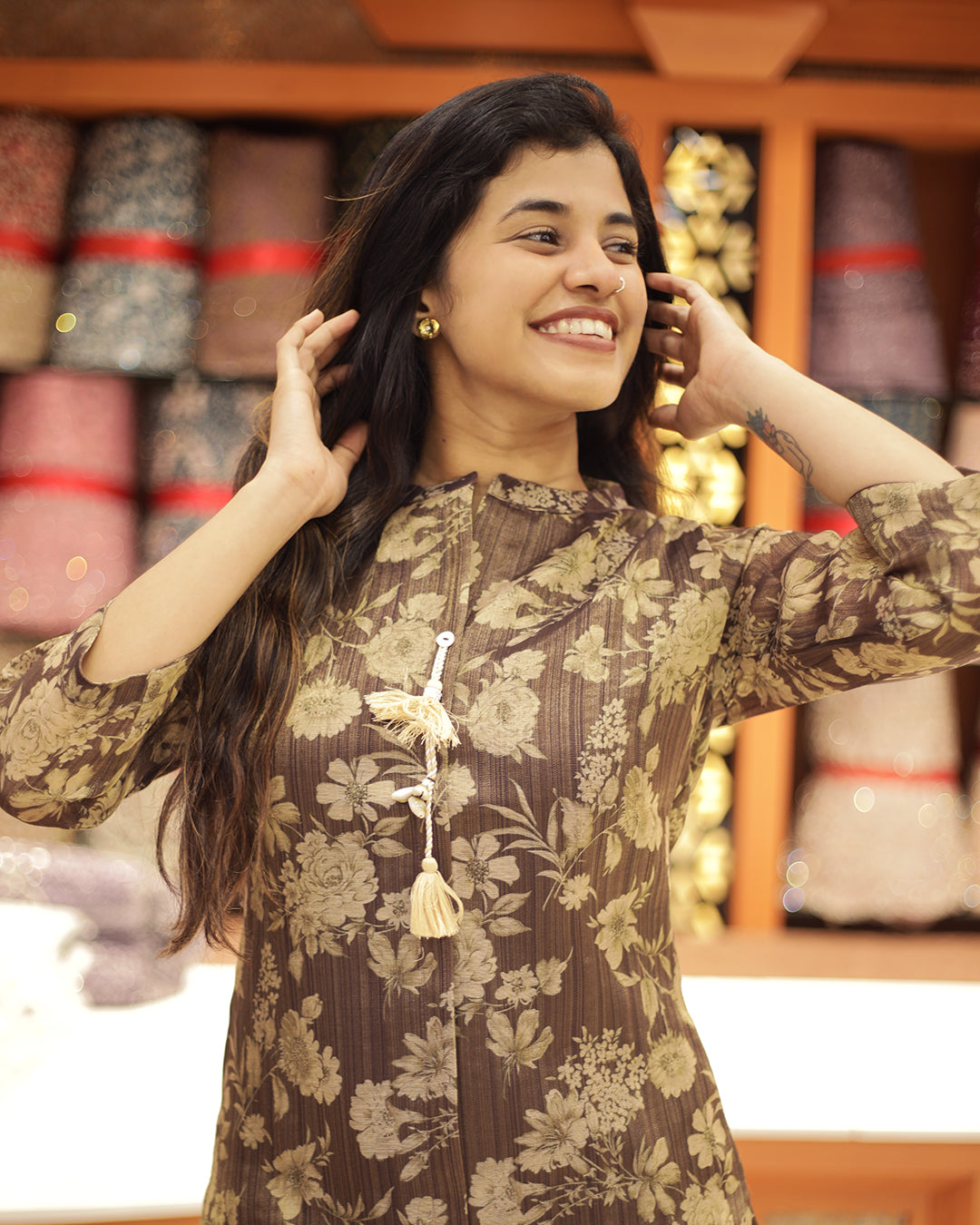 Women's Printed  Kurthi- 1342