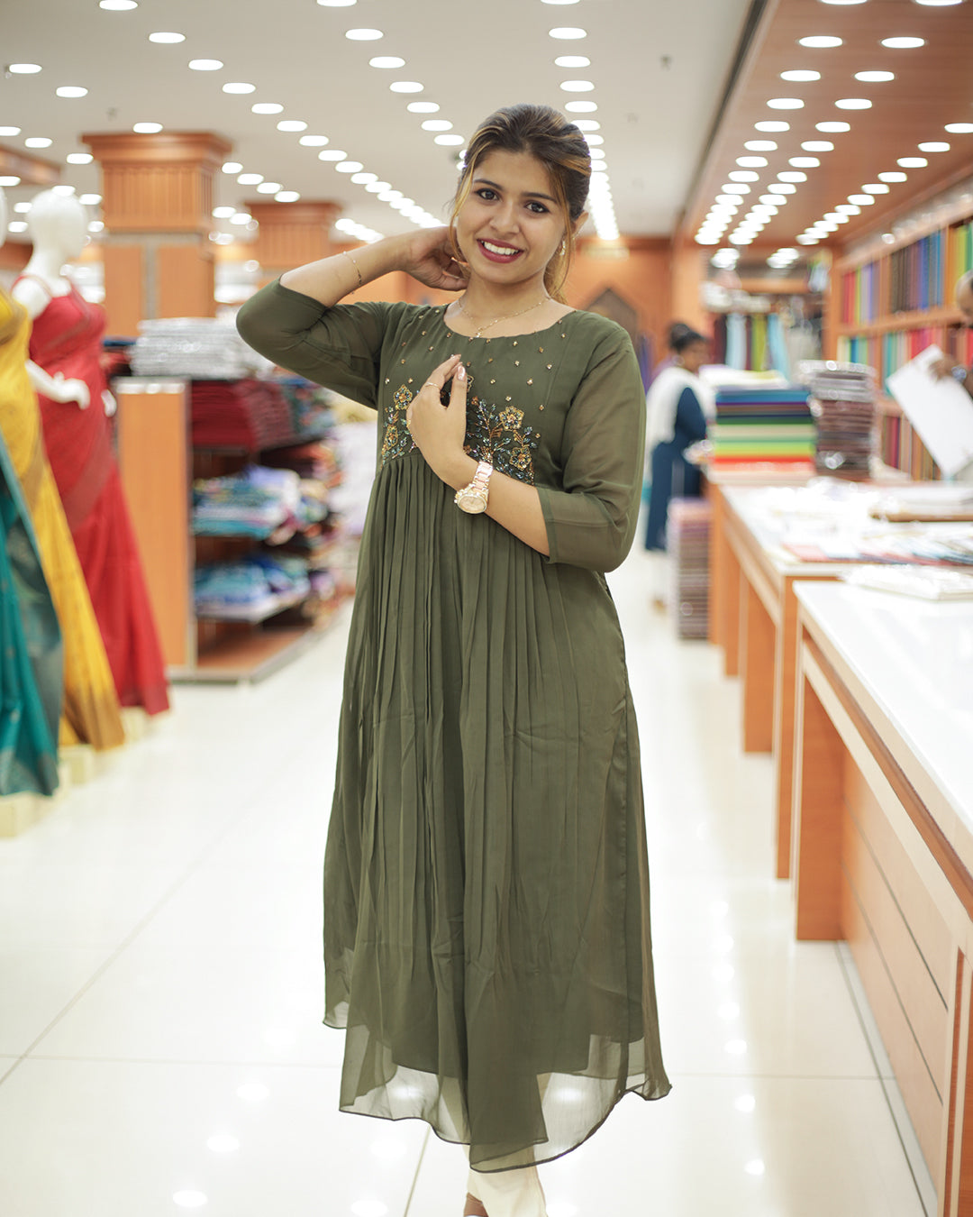 Women's Georgette Aline Kurti-1450