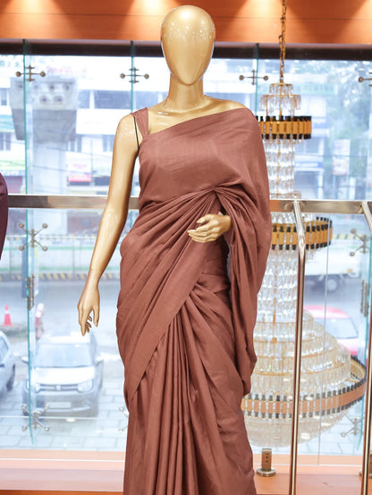 Plain Vichitra Silk Saree - 1134