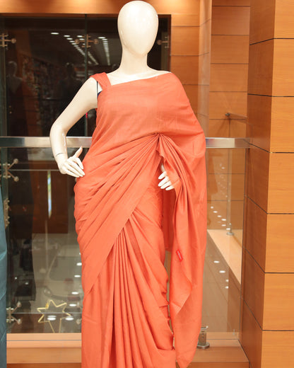 Plain Vichitra Silk Saree - 1134