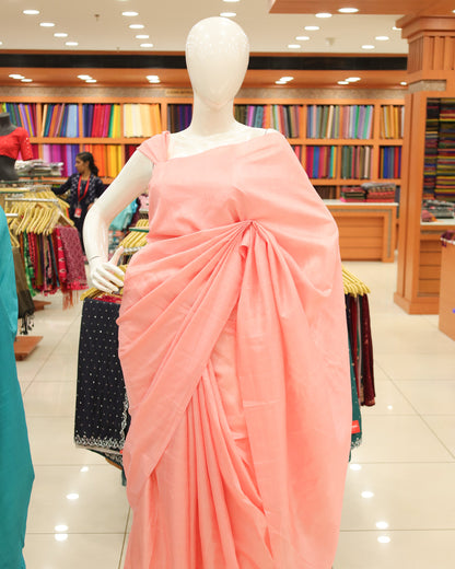 Plain Vichitra Silk Saree - 1134