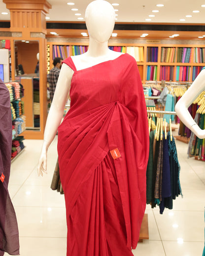 Plain Vichitra Silk Saree - 1134