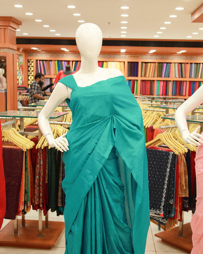 Plain Vichitra Silk Saree - 1134