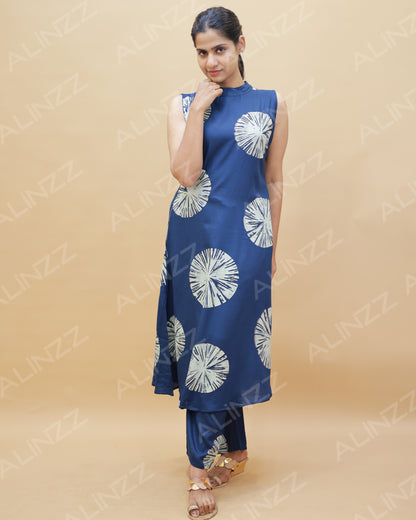 Rayon Fabric Printed Sleeveless Co-ord Set – R591