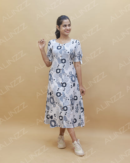 Imported Fabric Textured Design Western Frock – R602