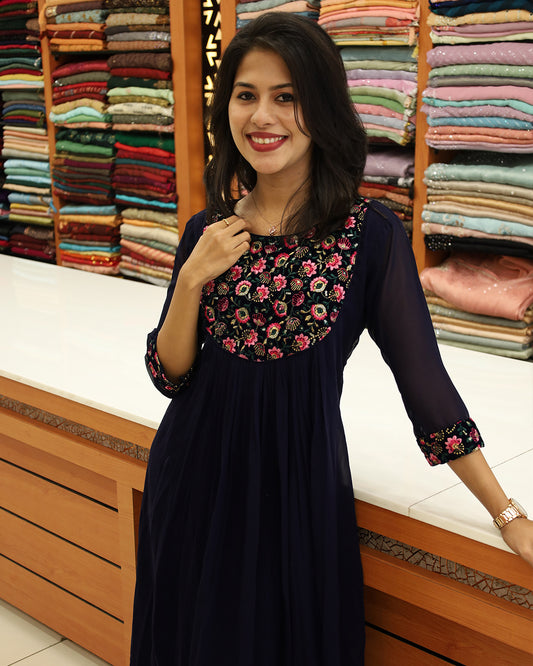 Women's Floram Embroidery Kurthi-T102