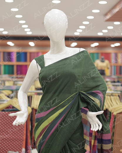 Malmal Cotton Rainbow Design Saree – R559