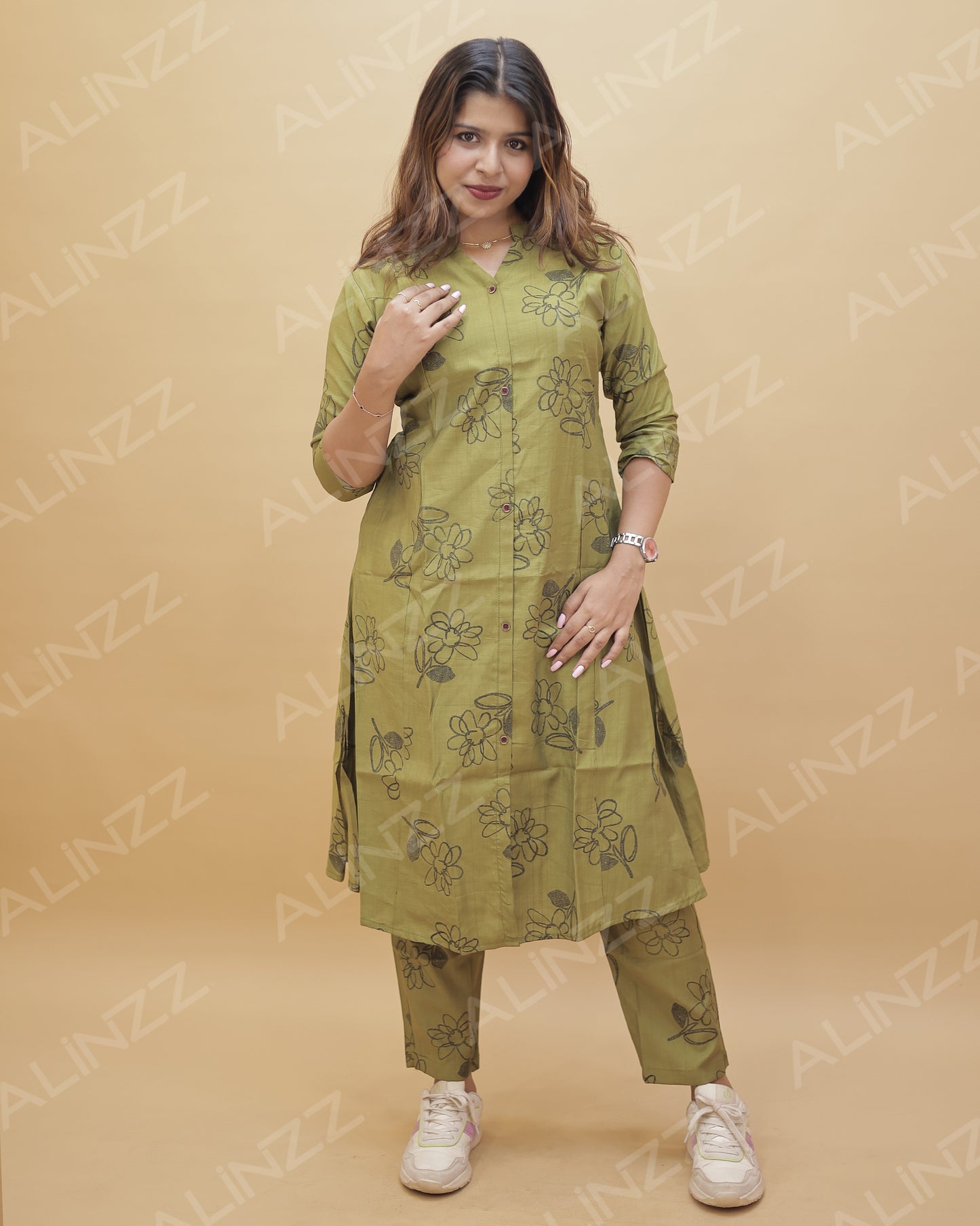 Women's Floral Design A-Line Co-ord Set – R514