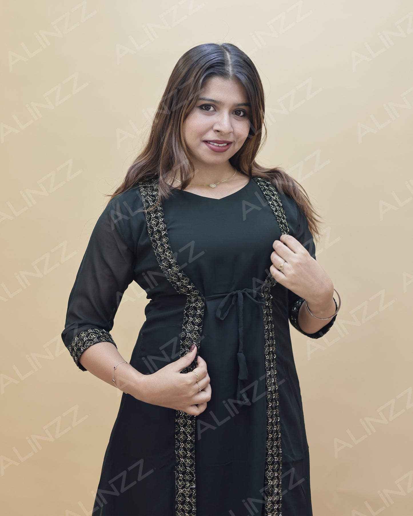 Women's A-line Kurthi with Jacket – R571