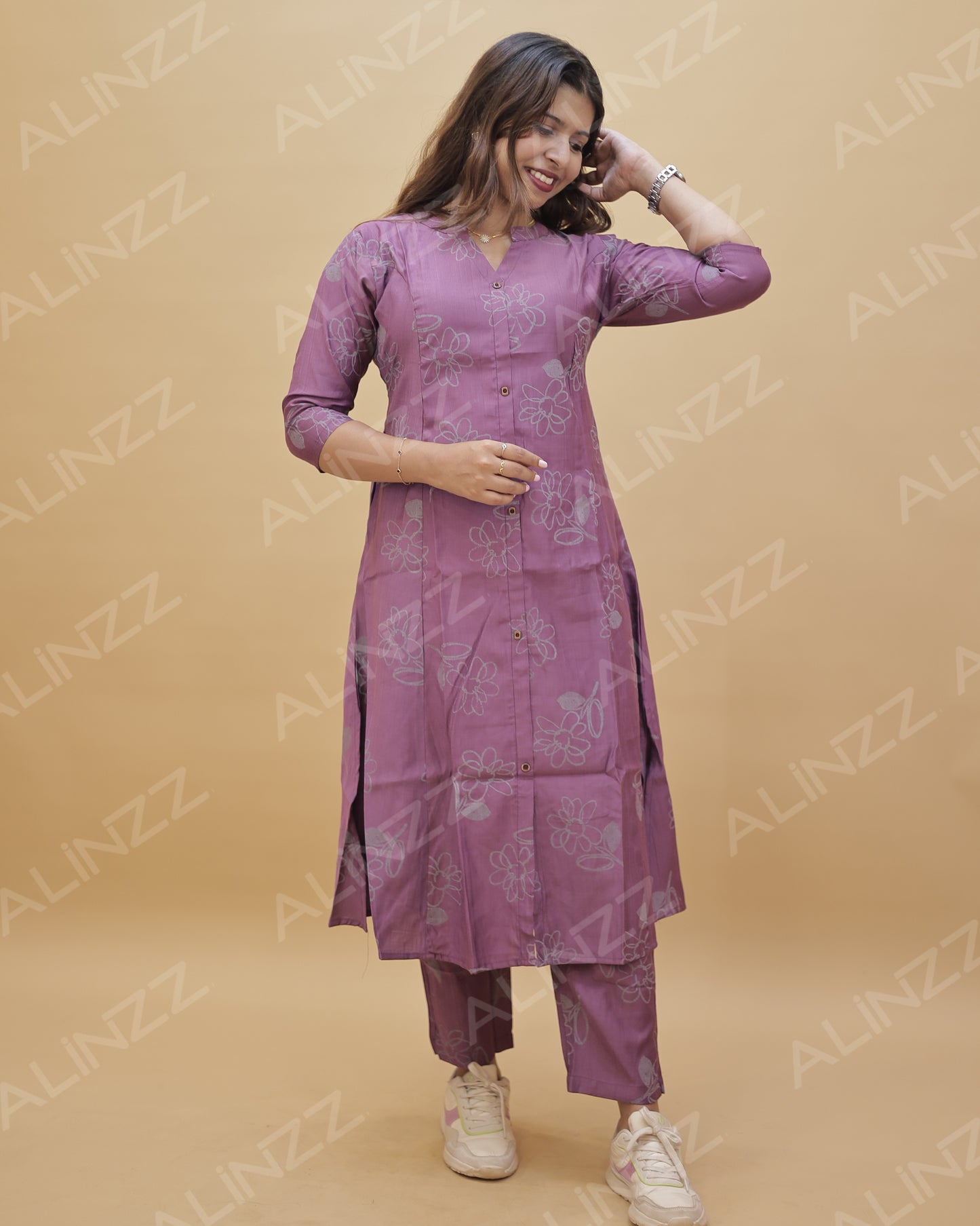 Women's Floral Design A-Line Co-ord Set – R514