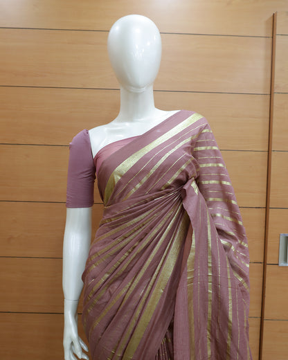 Vichitra Silk Sarees with Golden Stripes - G201