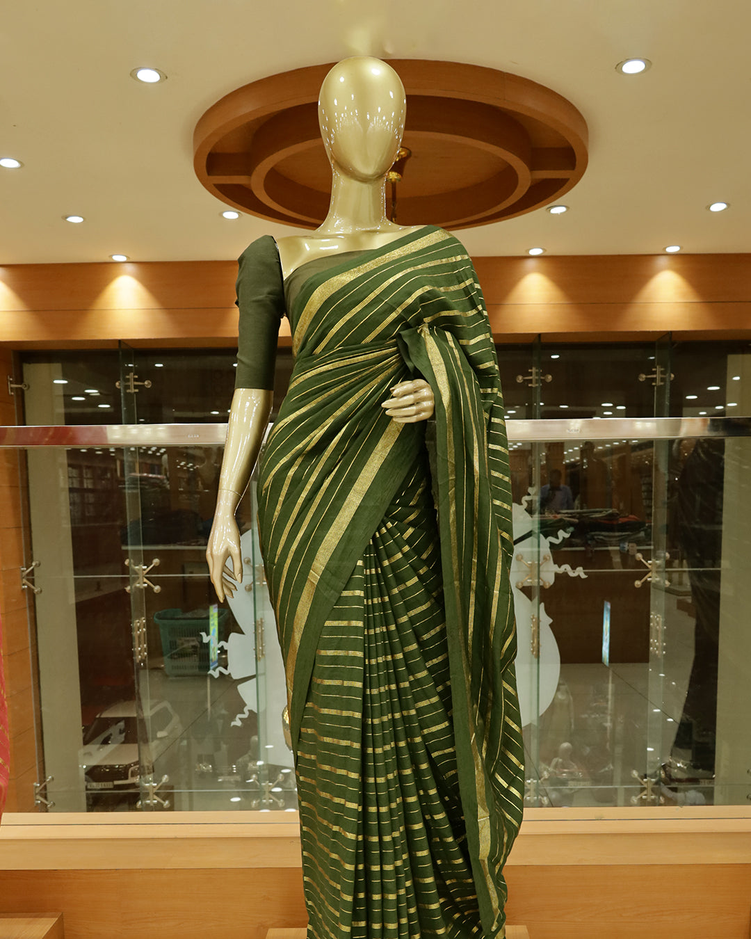 Vichitra Silk Sarees with Golden Stripes - G201
