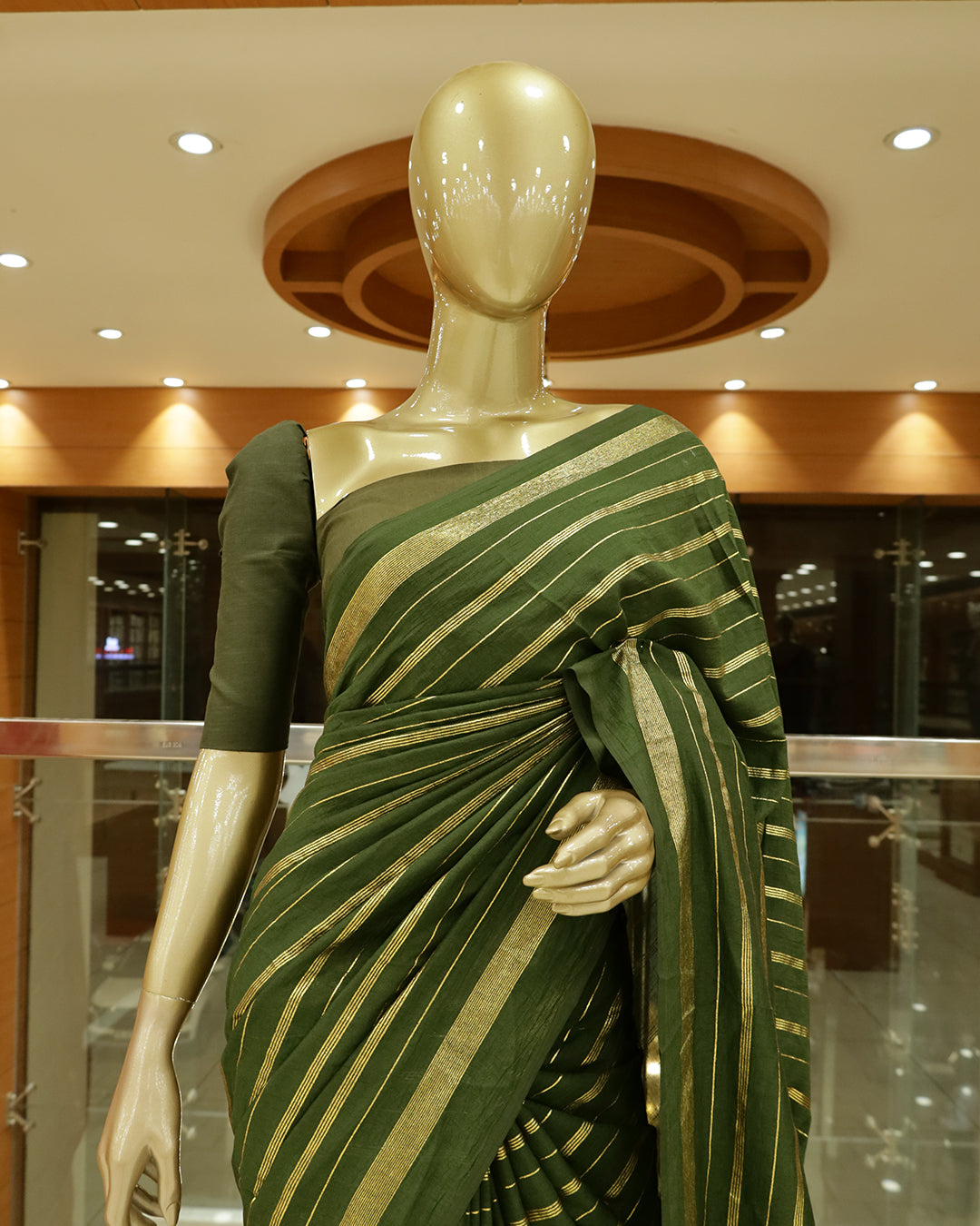Vichitra Silk Sarees with Golden Stripes - G201