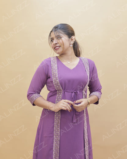 Women's A-line Kurthi with Jacket – R571
