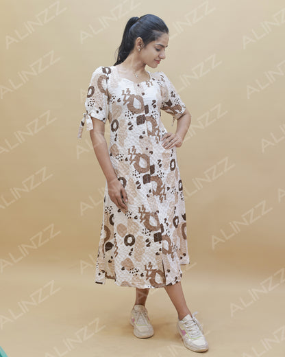 Imported Fabric Textured Design Western Frock – R602