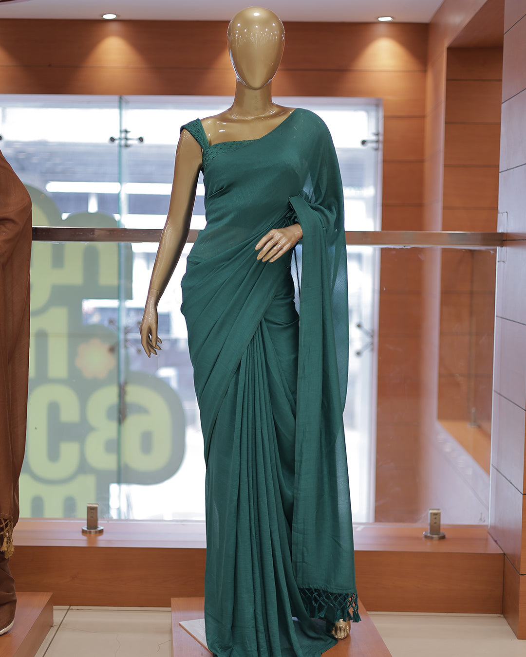 Diwali Special Vichitra Plain Saree with Embroidery Blouse -D17