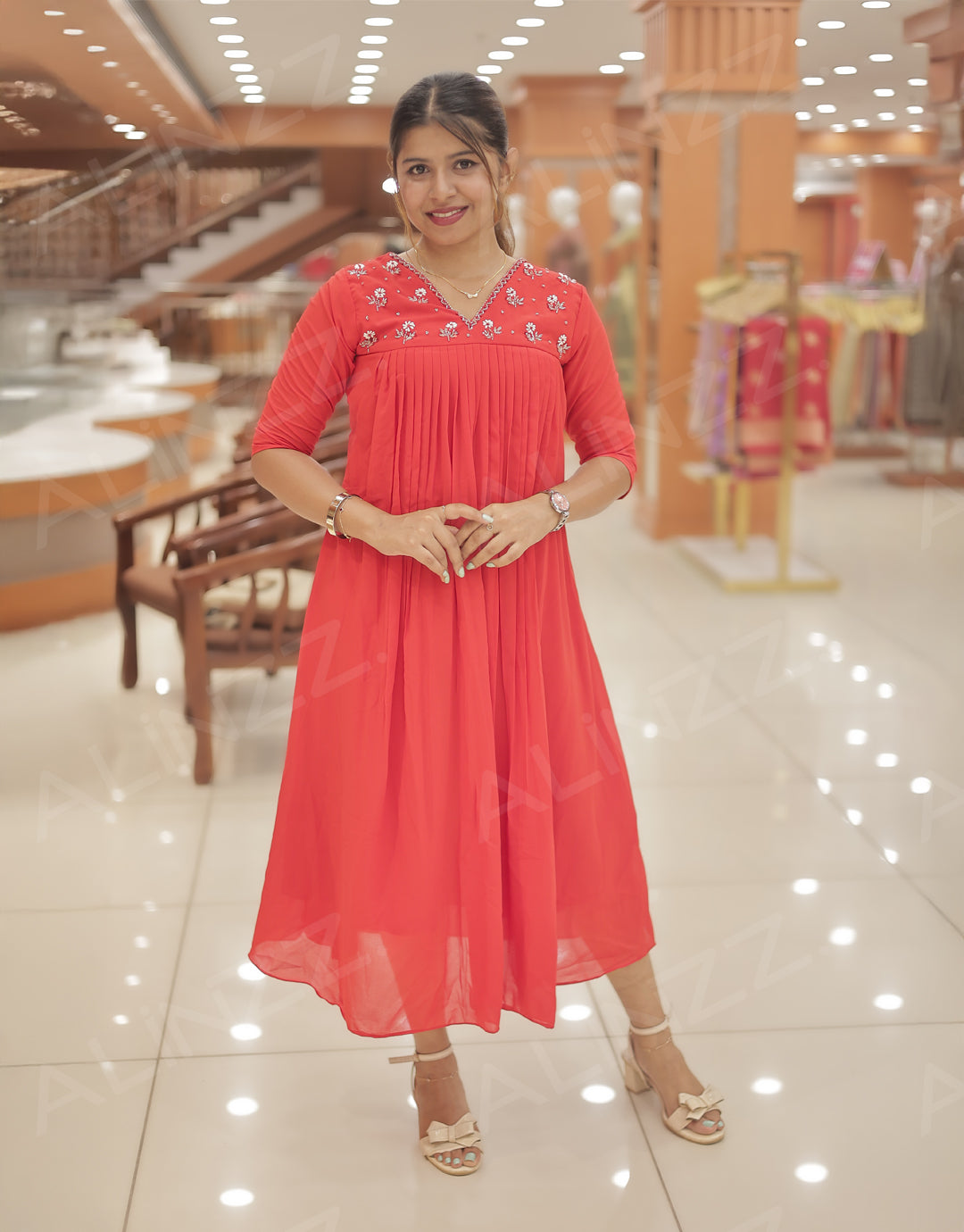 Georgette handworked A-Line Kurti for Women – R530