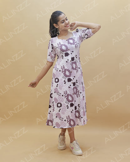 Imported Fabric Textured Design Western Frock – R602