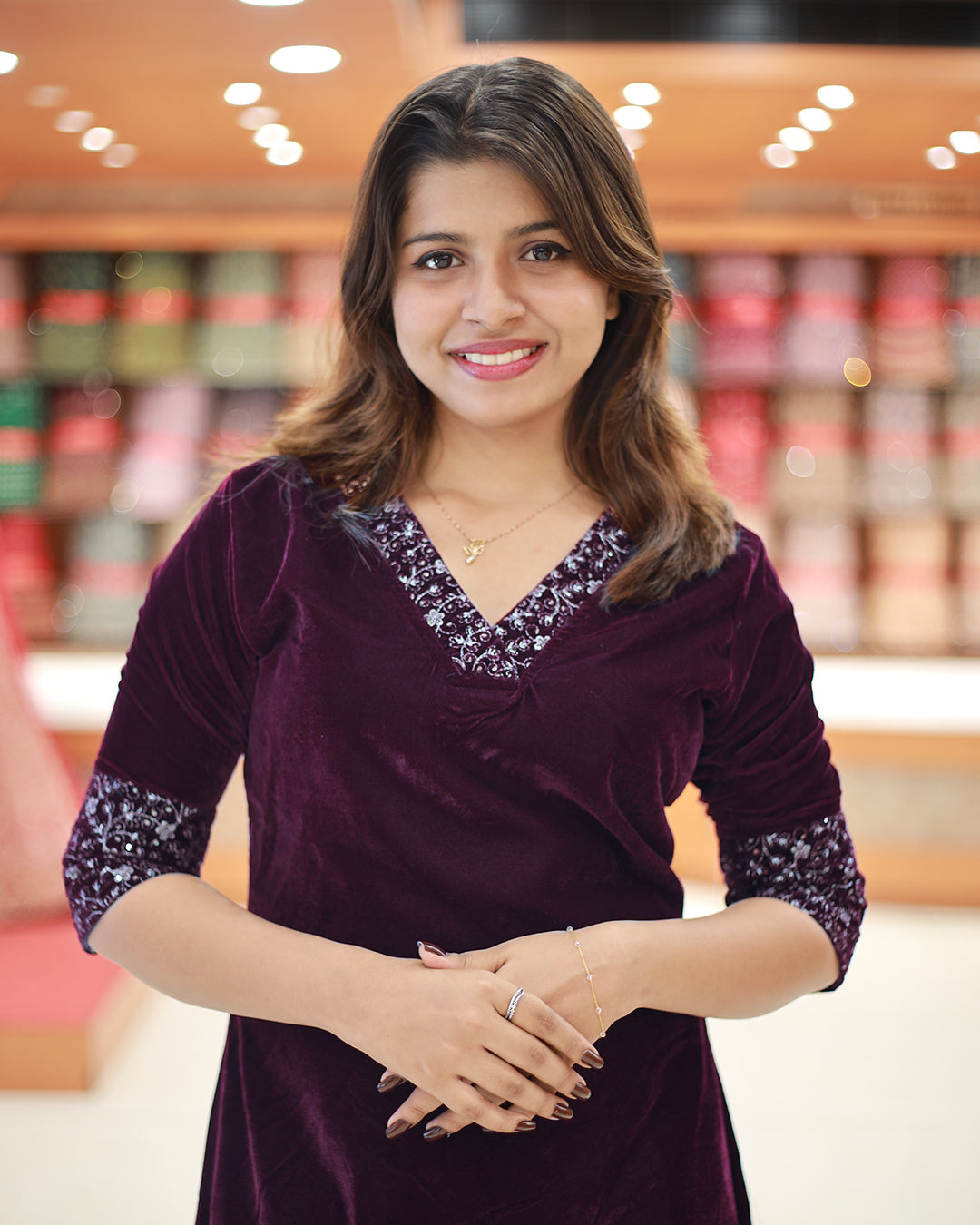 Women's Velvet Kurthi -1270