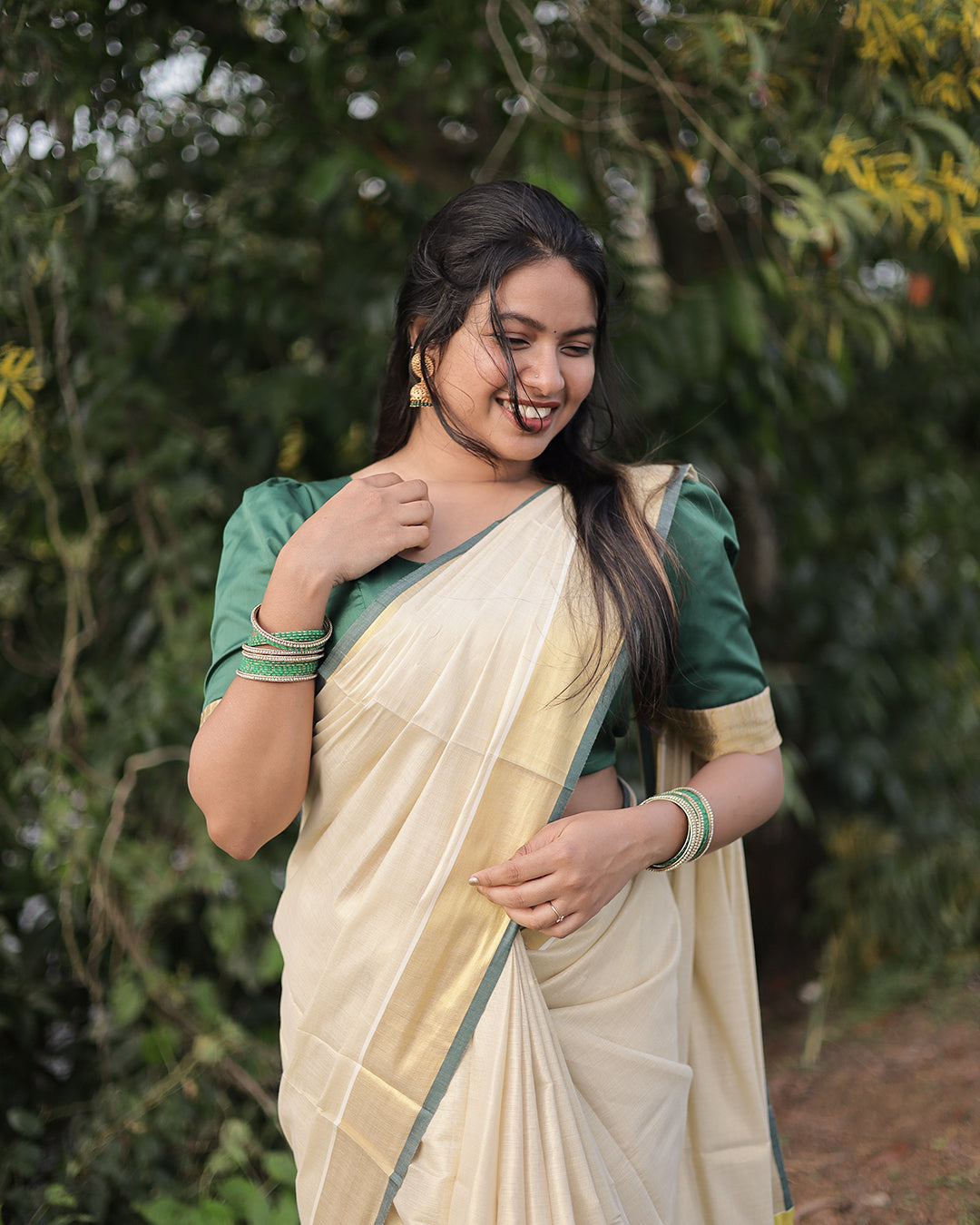 Tissue Kerala Set Saree – Janhvi Kapoor Parem Sundari Movie Look -G353