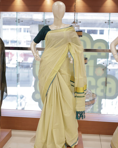 Tissue Kerala Set Saree – Janhvi Kapoor Parem Sundari Movie Look -G353