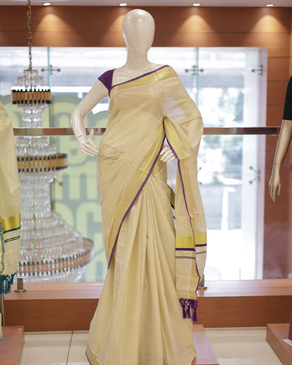 Tissue Kerala Set Saree – Janhvi Kapoor Parem Sundari Movie Look -G353