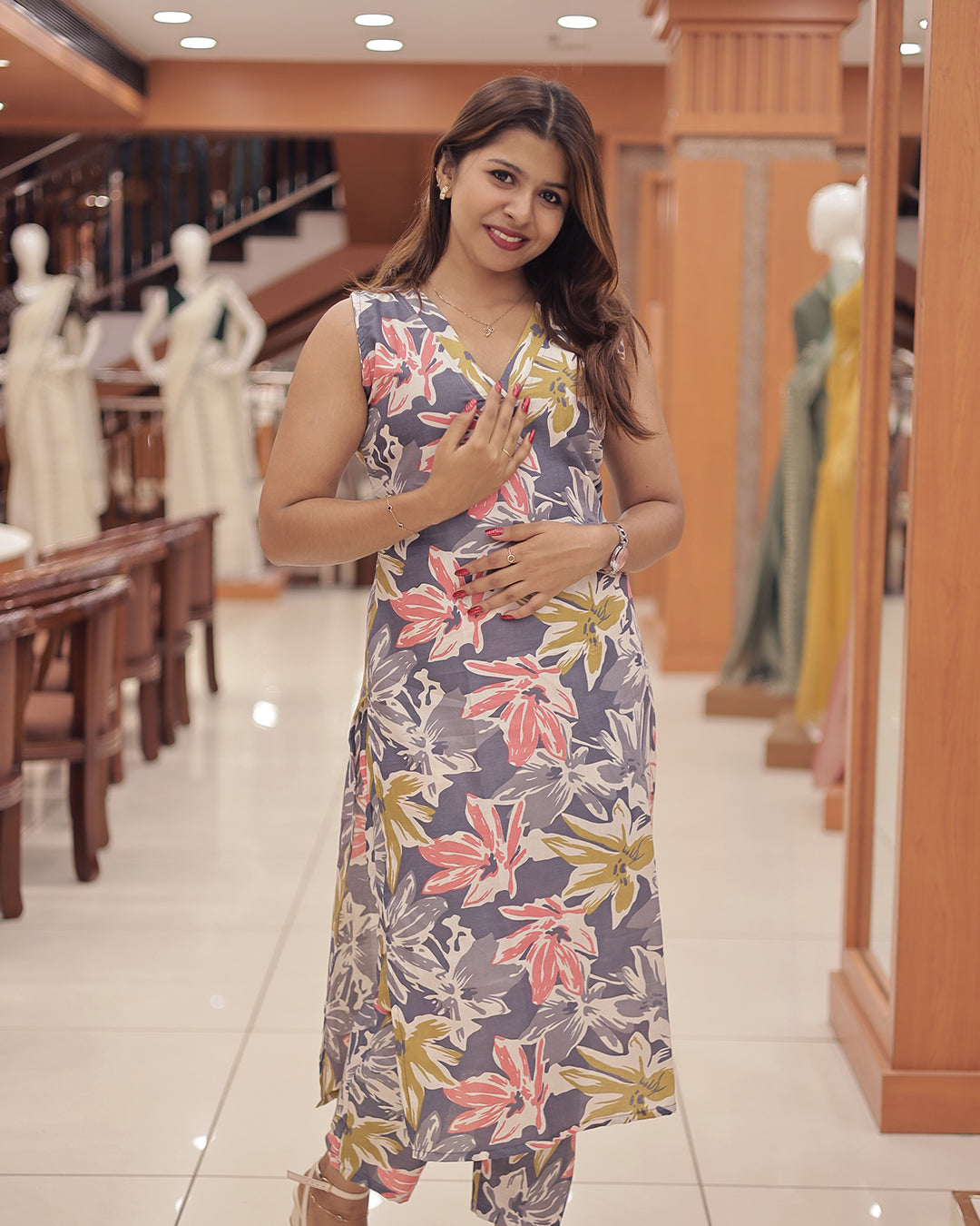 Women's  Co-Ord Set V Neck and Round Neck-G390