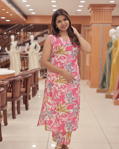 Women's  Co-Ord Set V Neck and Round Neck-G390