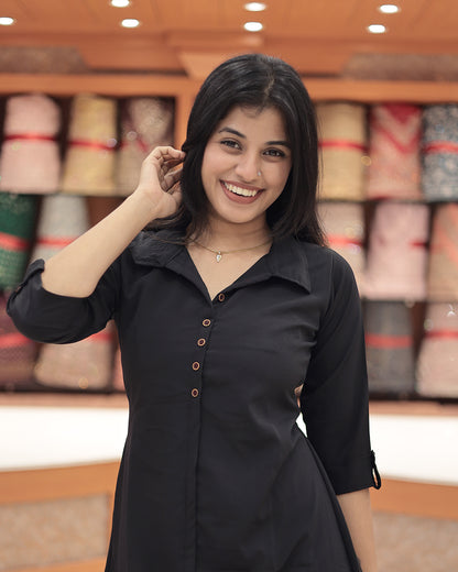 A-Line Kurti with Shirt Collar for Women  -G396