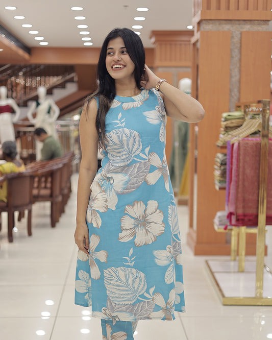 Sleeveless Floral Print Coordset for Women -