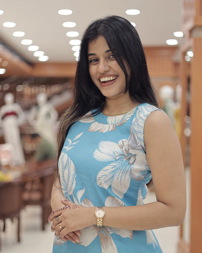 Sleeveless Floral Print Coordset for Women -