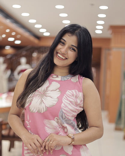 Sleeveless Floral Print Coordset for Women -