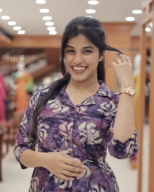 Women's  Casual A-line Kurti -G343