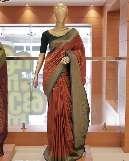 Womens Semi SIlks Brocade Saree -G355