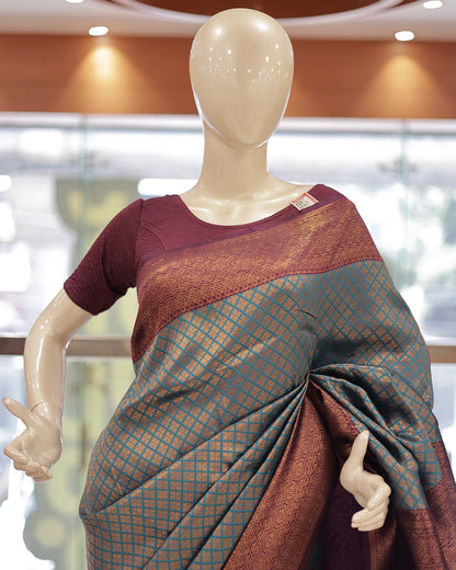 Womens Semi SIlks Brocade Saree -G355