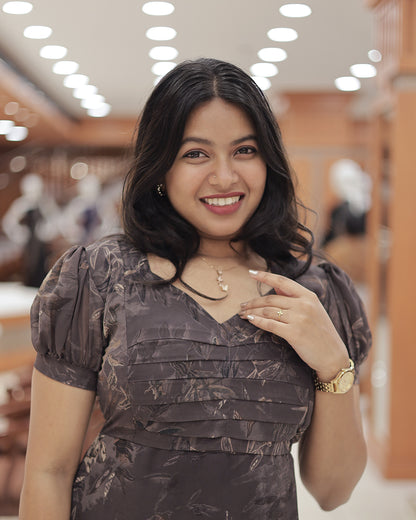 Women’s Georgette Frock with Front Cross Pleats -G383