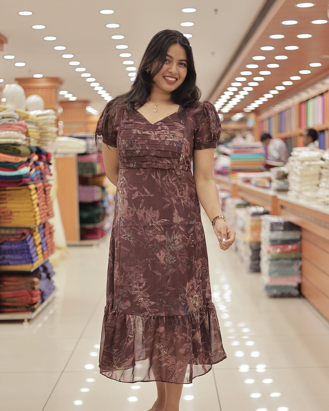 Women’s Georgette Frock with Front Cross Pleats -G383