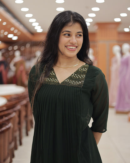 Women's Handworked Aline Kurti -R473