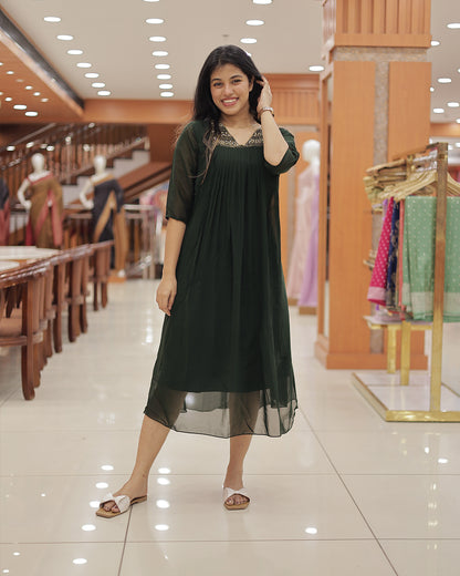 Women's Handworked Aline Kurti -R473