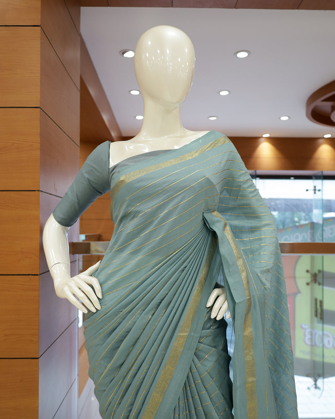 Vichitra Silk Sarees with Golden Stripes - G201