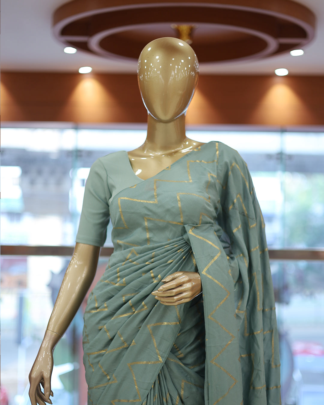 Vichitra Silk Sarees with Golden Stripes - G217