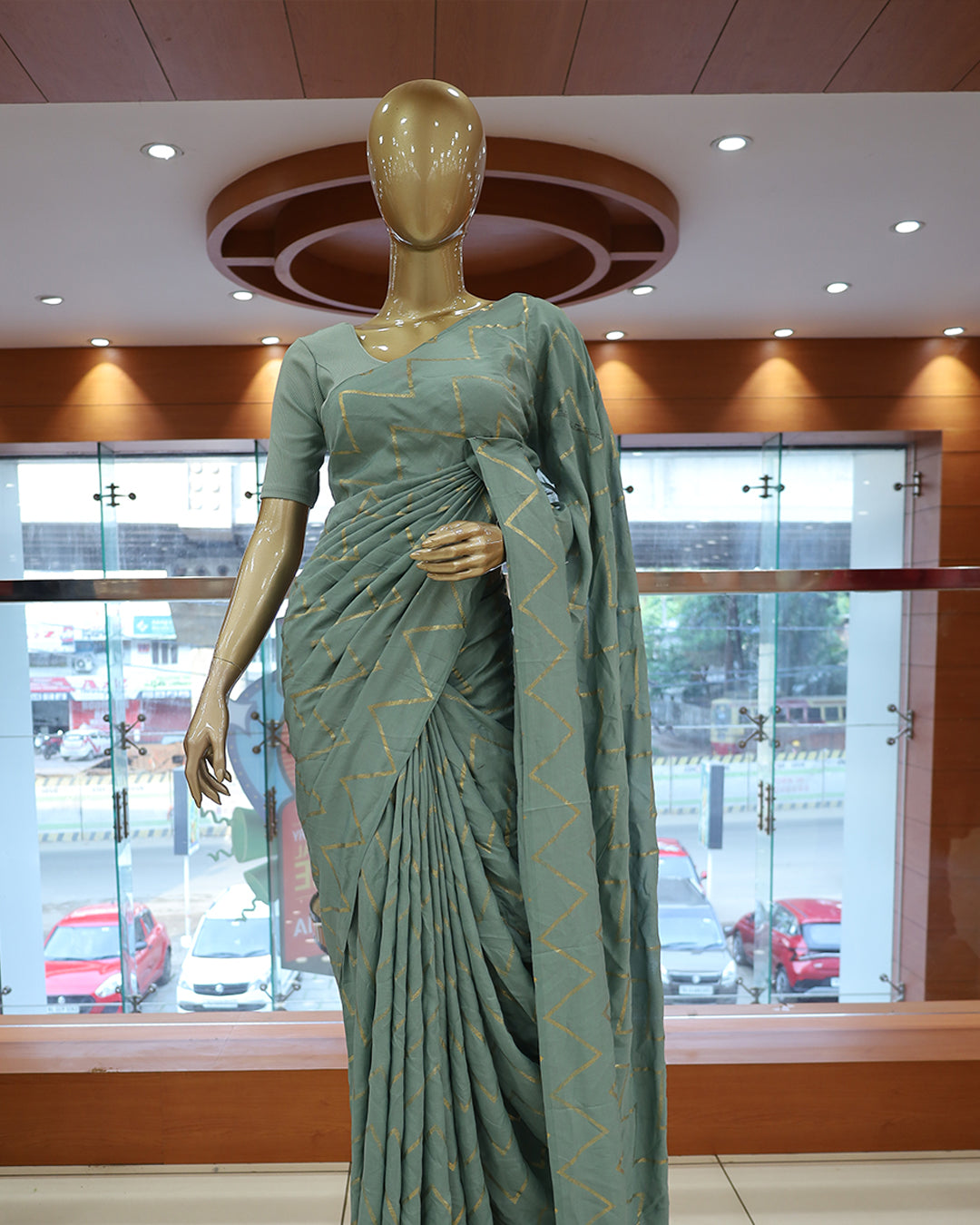 Vichitra Silk Sarees with Golden Stripes - G217