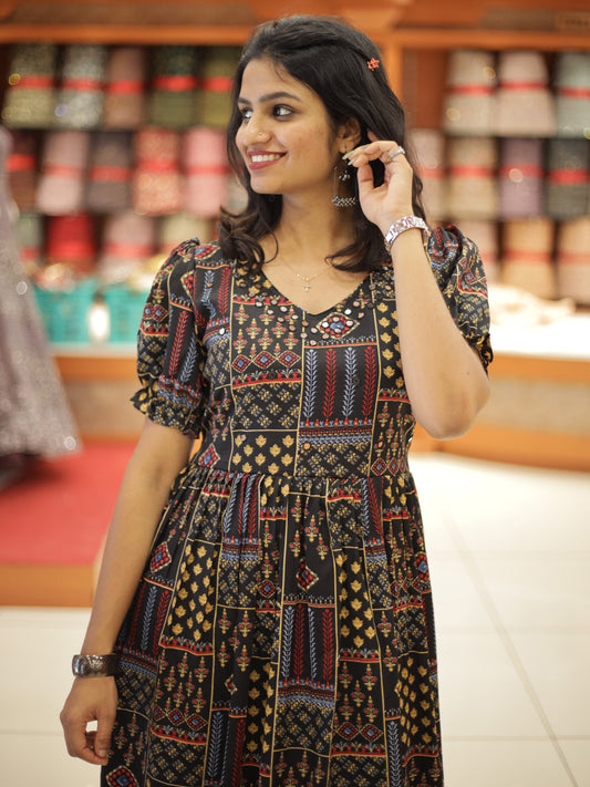 Women's printed Frock - 1304