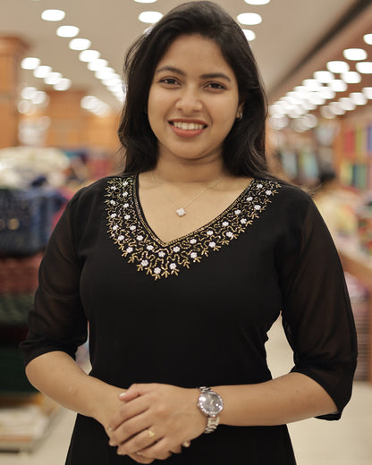 Women's Georgette Handwork Kurti- G348
