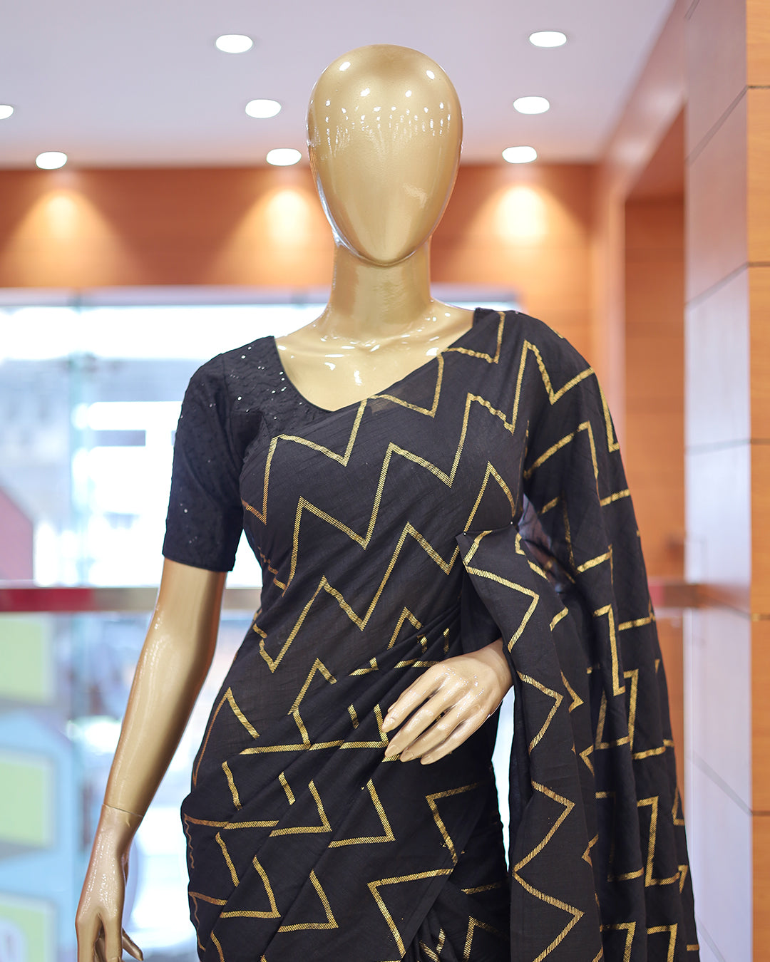 Vichitra Silk Sarees with Golden Stripes - G217
