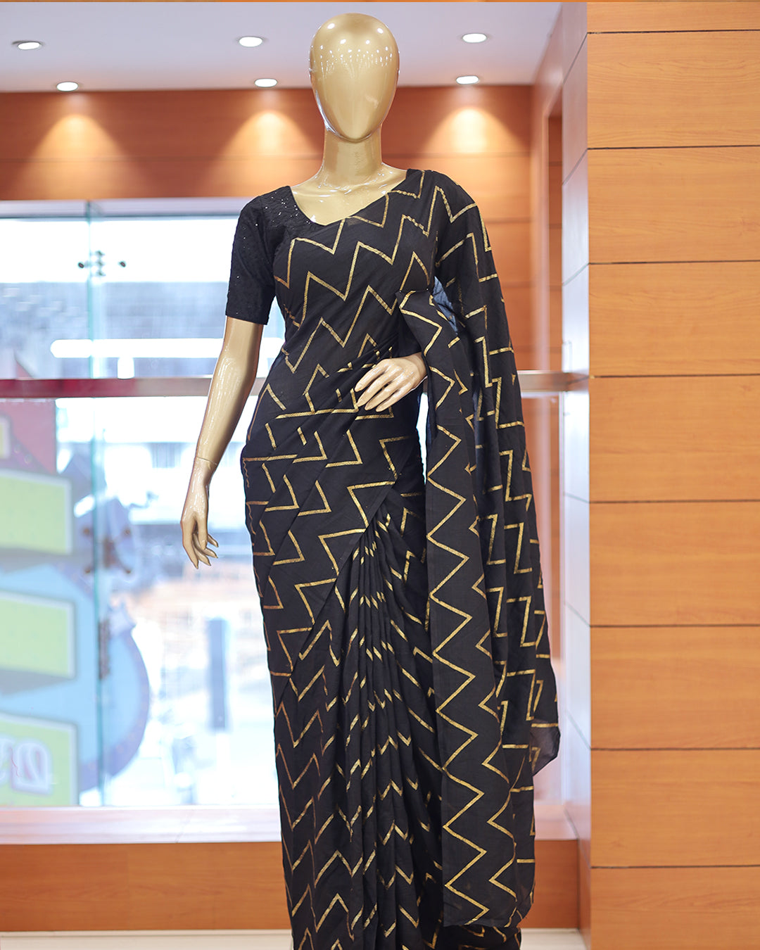 Vichitra Silk Sarees with Golden Stripes - G217