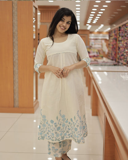 Women's Onam Special Floral Print Co-ord Set -G328