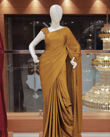 Diwali Special Plain Saree with Tone to tone Embroidery Blouse -D15
