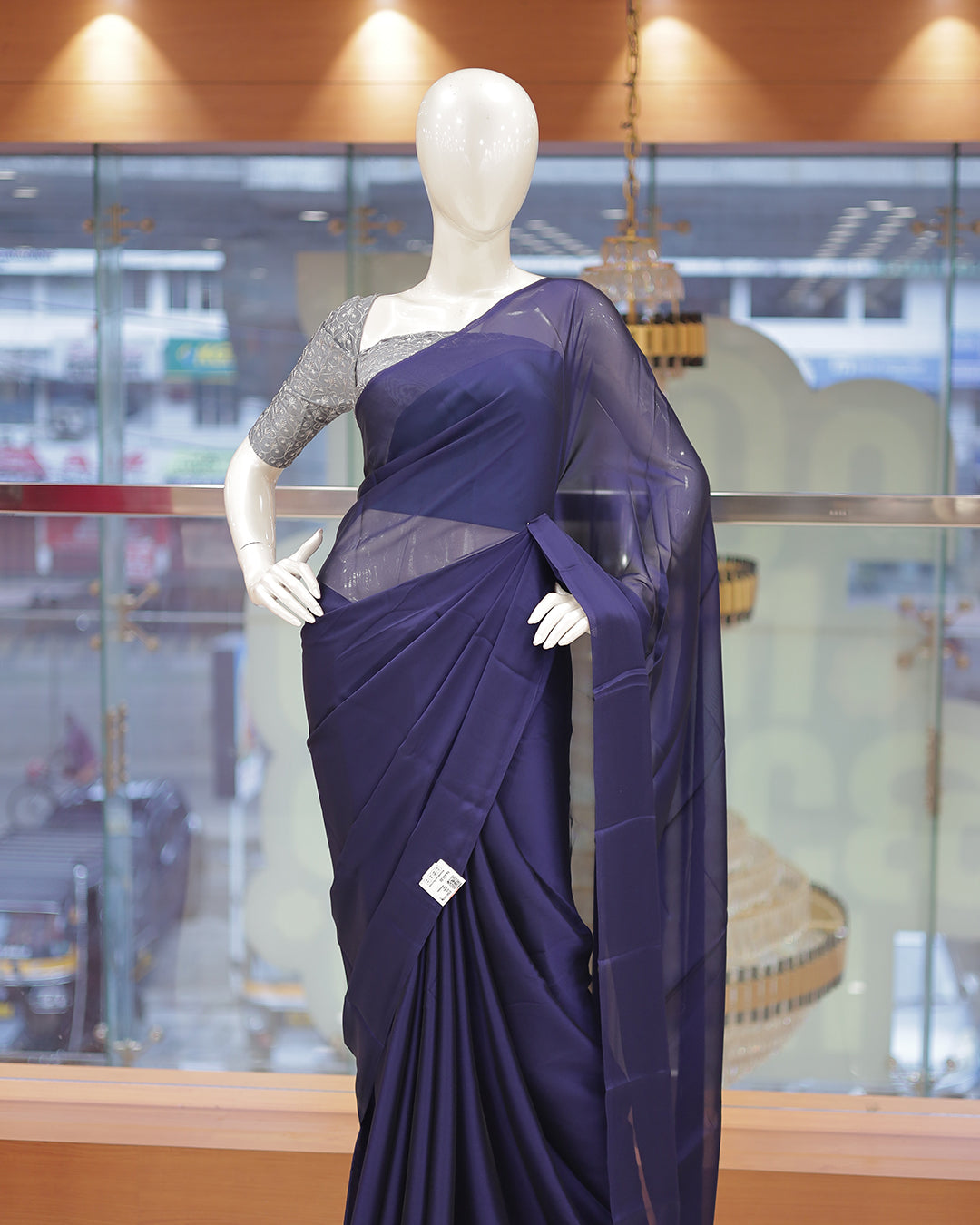 Diwali Special Blackberry Silk Plain Saree with Contrast Embroidery Blouse -D19